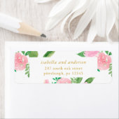 ピンクフローラ結婚ブケッツ差出人住所ラベル ラベル (インサイチュ)