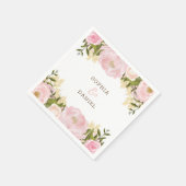 ピンクフローラ結婚ブライダルシャワーナプキンス スタンダードカクテルナプキン (角)