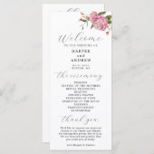 ピンクフローラ結婚式プログラム プログラム (正面/裏面)