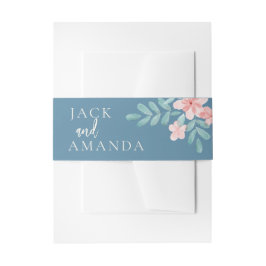 ピンクフローラ結婚式招待状ベリーバンド 招待状ベリーバンド