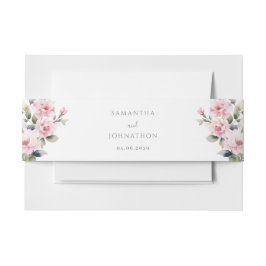 ピンクフローラ結婚式招待状ベリーバンド 招待状ベリーバンド