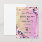 ピンクフローラ結婚式招待状 招待状 (正面/裏面)