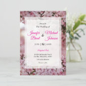 ピンクフローラ結婚式招待状 招待状 (スタンド正面)