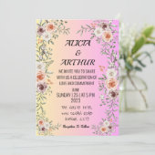 ピンクフローラ結婚式招待状 招待状 (スタンド正面)