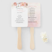 ピンクフローラ結婚式 プログラムハンドファン ハンドファン (正面&裏面)