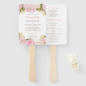 ピンクフローラ結婚式 プログラムファン ハンドファン (正面&裏面)