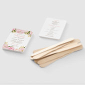 ピンクフローラ結婚式 プログラムファン ハンドファン (組立なし)