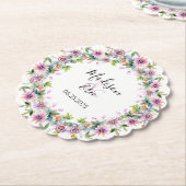 ピンクフローラ結婚披露宴 ペーパーコースター (アングル)