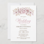 ピンクフローラ結婚披露宴 招待状 (正面)