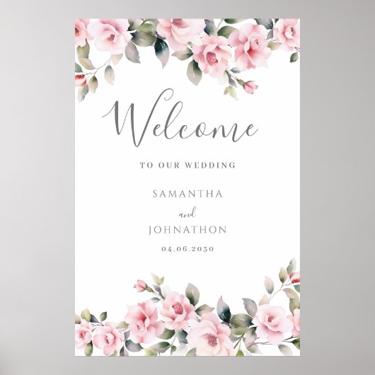 ピンクフローラ結婚歓迎 ポスター (正面)