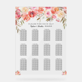 ピンクフローラ結婚水彩表 アクリルサイン