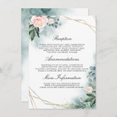 ピンクフローラ結婚詳細情報ゲスト エンクロージャーカード (正面/裏面)