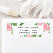 ピンクフローラ結婚開花差出人住所ラベル ラベル (インサイチュ)