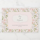 ピンクフローラ結婚Chinoiserie's スパークリングワインラベル (シングルラベル)