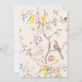 ピンクフローラ結婚Chinoiserie's 招待状 (裏面)