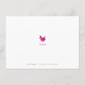 ピンクフローラ結婚Chinoiserie's accommodation エンクロージャーカード (裏面)