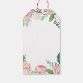 ピンクフローラ緑のリースファーストホーリーコミュニオン ギフトタグ (裏面)