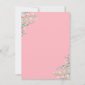 ピンクフローラ緑の金ゴールドスクリプトスウィート16誕生日 サンキューカード (裏面)