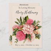 ピンクフローラ緑色葬祭記念事業 招待状 (正面/裏面)