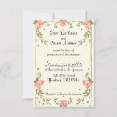 ピンクフローラ縁ど結婚式招待状 招待状 (正面)