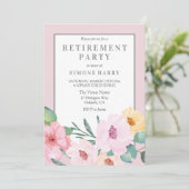 ピンクフローラ縁ど除職パーティの招待状 招待状 (スタンド正面)