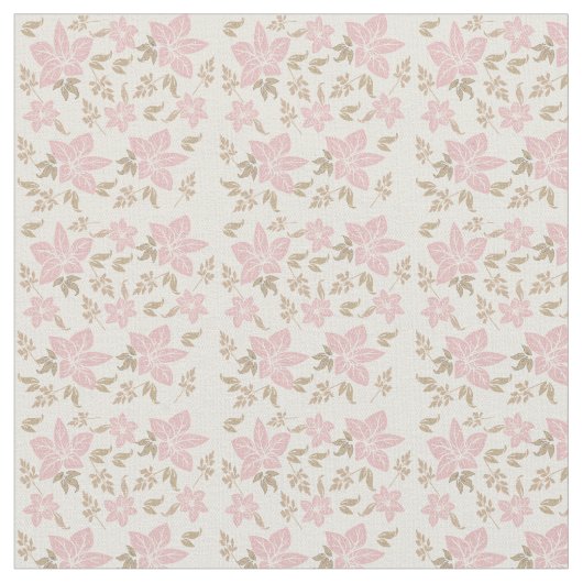 ピンクフローラ織物 ファブリック (クローズアップ)