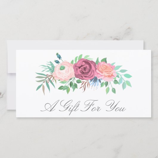 ピンクフローラ美しいサロンギフト券 (正面)