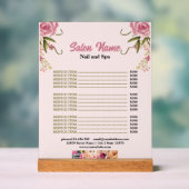 ピンクフローラ美しいネイルサロン価格表メニュー アクリルサイン (ニュートラル)