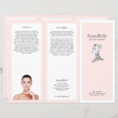 ピンクフローラ美しい女の子スパサロン3折パンフレット (正面/裏面)