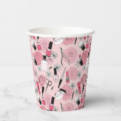 ピンクフローラ美しい製品パターン 紙コップ (裏面)