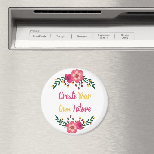 ピンクフローラ自分の未来を創造感動的 マグネット (インサイチュ (食洗機))