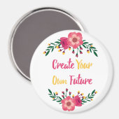 ピンクフローラ自分の未来を創造感動的 マグネット (正面/裏面)