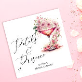 ピンクフローラ花びらとプロセッコブライダル スタンダードカクテルナプキン