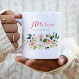 ピンクフローラ花嫁パーソナライズされた婦 ツートーンマグカップ