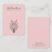 ピンクフローラ花手製イヤリング表示カード コーリングカード (正面/裏面)