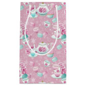 ピンクフローラ茶パーティーバッグ スモールペーパーバッグ (正面)