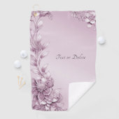 ピンクフローラ葉ゴルフタオル ゴルフタオル (インサイチュ)