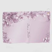 ピンクフローラ葉ゴルフタオル ゴルフタオル (横)