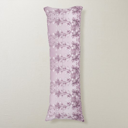 ピンクフローラ葉抱き枕 ボディピロー (正面縦)