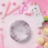 ピンクフローラ葉紙ボウル ペーパーボウル (パーティー)