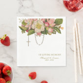 ピンクフローラ葬儀カトリック念珠記念碑 スタンダードランチョンナプキン (インサイチュ)