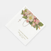 ピンクフローラ葬儀カトリック念珠記念碑 スタンダードランチョンナプキン (角)