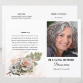 ピンクフローラ葬儀プログラムテンプレート (正面/裏面)