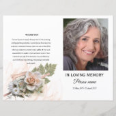 ピンクフローラ葬儀プログラムテンプレート (正面)