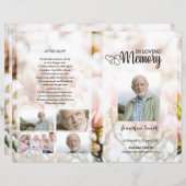 ピンクフローラ葬儀プログラムテンプレート (正面/裏面)