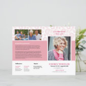 ピンクフローラ葬儀プログラムテンプレート (スタンド正面)