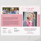 ピンクフローラ葬儀プログラムテンプレート (正面)