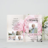 ピンクフローラ葬儀プログラムテンプレート (スタンド正面)