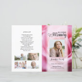 ピンクフローラ葬儀プログラムテンプレート (スタンド正面)