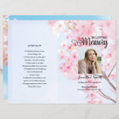 ピンクフローラ葬儀プログラムテンプレート (正面/裏面)